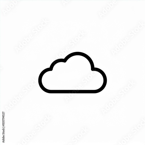 cloud black line icon isolated on white