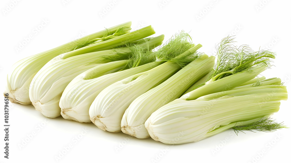 Fresh Fennel Bulbs Isolated on White Background. Fresh Fennel Bulbs Isolated on White Background.