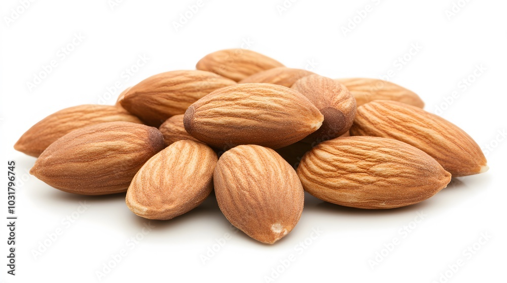 almonds on white background. Isolated. almonds on white background. Isolated.