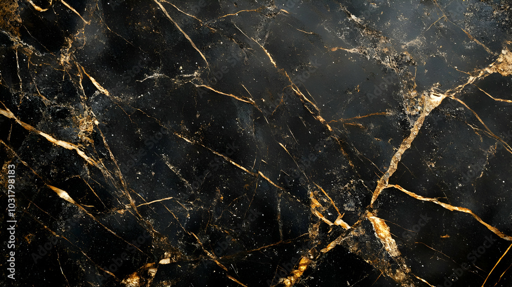 Black Marble with Golden Veins Texture. Black Marble with Golden Veins Texture.