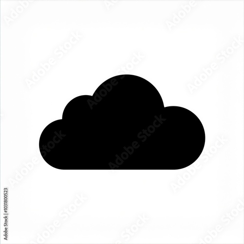 cloud black icon isolated on white