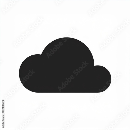 cloud black icon isolated on white