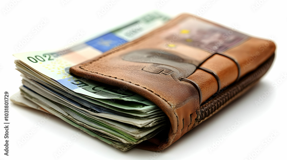 Leather Wallet with Cash. Leather Wallet with Cash.