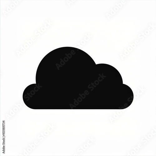 cloud black icon isolated on white