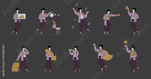 Business Man. Flat Vector Illustration