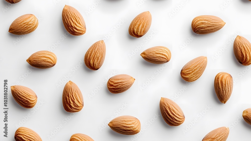 almonds on white background. Isolated. almonds on white background. Isolated.
