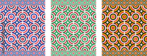 french, italian and belgian pattern. mandala background set. geometric texture for decoration. vector illustration