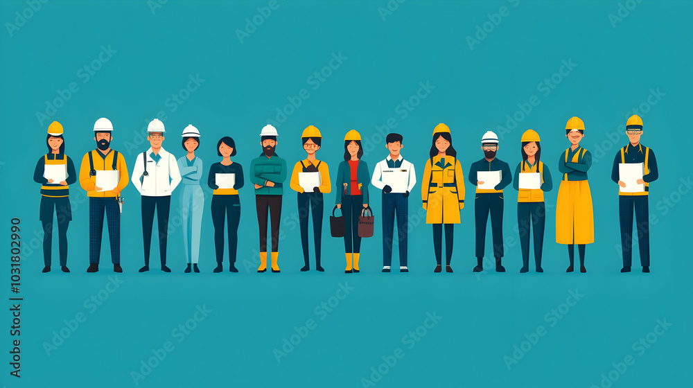 Diverse Team of Workers Standing Together