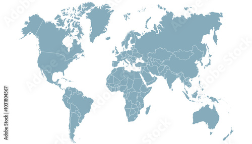 World map. Grey modern vector map. Silhouette map.
