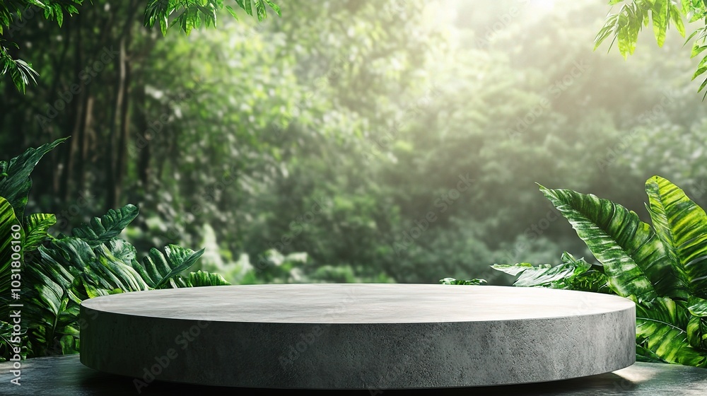 Serene Forest Platform Surrounded by Lush Greenery Serene Forest Platform Surrounded by Lush Greenery