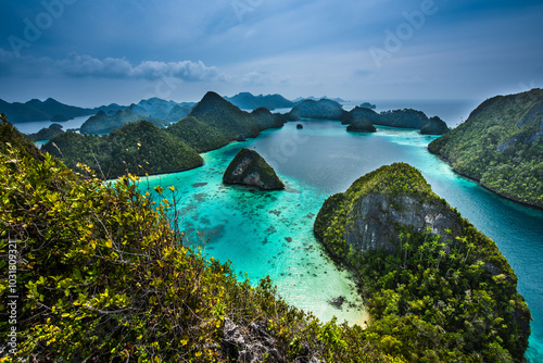 Indonesia superb sunset in Papua Raja-Ampat-Papua