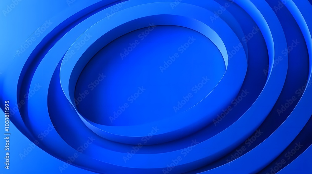 Abstract 3d render, blue background design, modern illustration