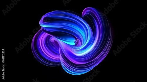 Abstract 3d rendering, twisted shape, modern illustration, background design