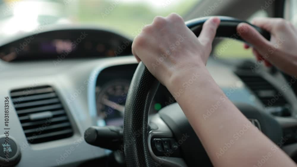Hands drive a car Hands drive a car