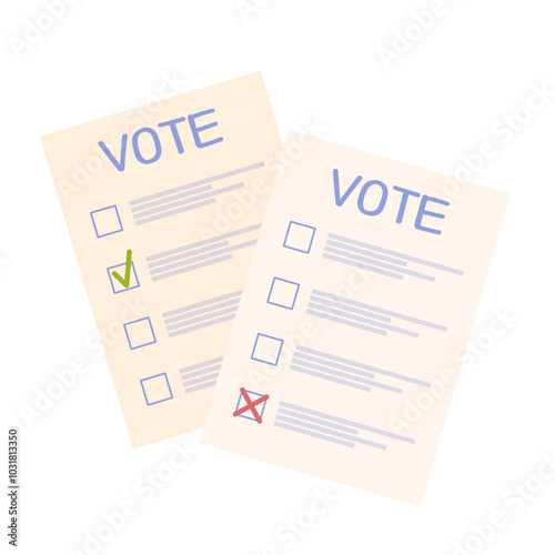 Ballot vote. Bulletin. Voting 2024. Election campaign