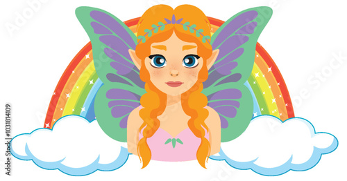 Fairy with Rainbow and Clouds