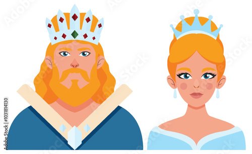 Royal King and Queen Illustration
