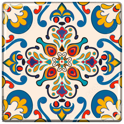 Colorful Mexican Tile Pattern