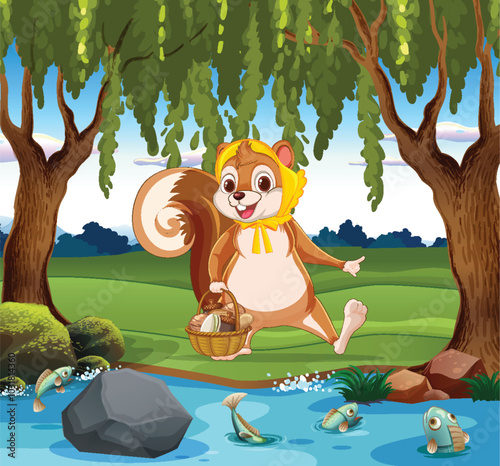 Squirrel's Picnic by the River