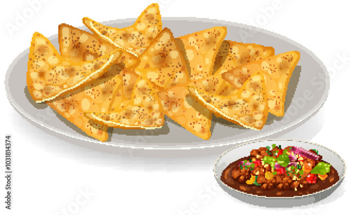 Mexican Nachos with Salsa Dip
