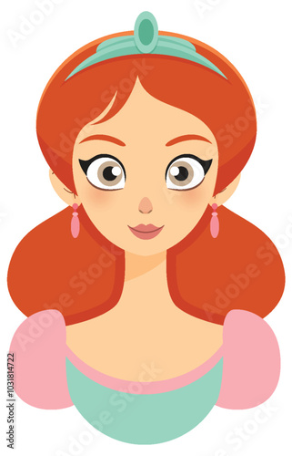 Princess with Red Hair Illustration