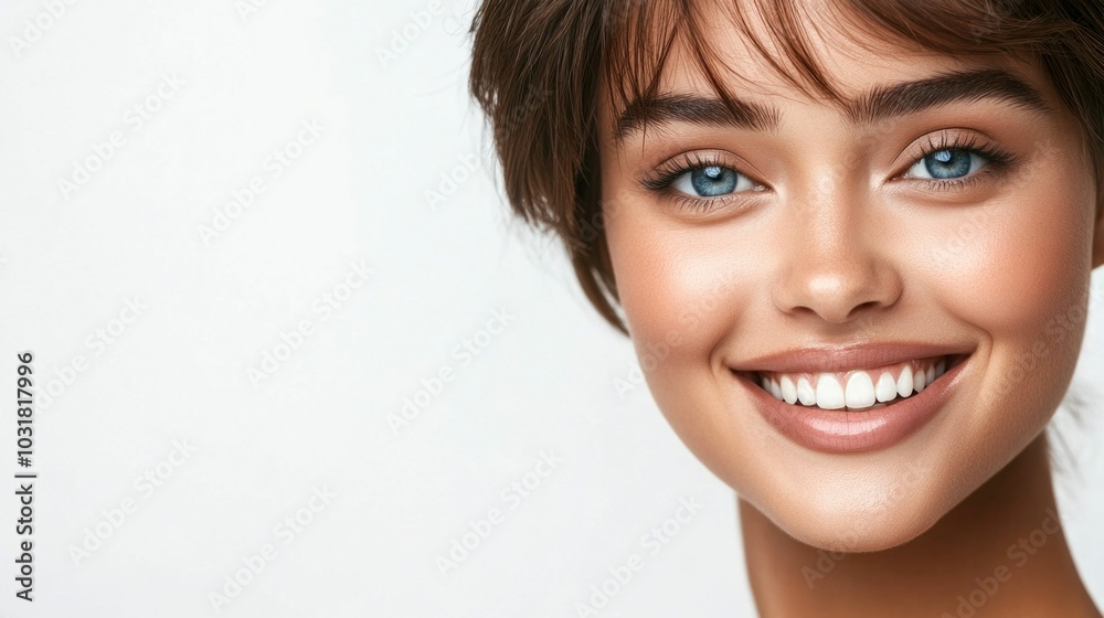 Portrait of a Smiling Woman with Clean Skin Portrait of a Smiling Woman with Clean Skin