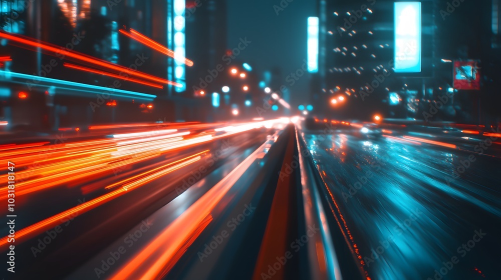 Abstract speed technology background with Hong Kong City night scenes Abstract speed technology background with Hong Kong City night scenes