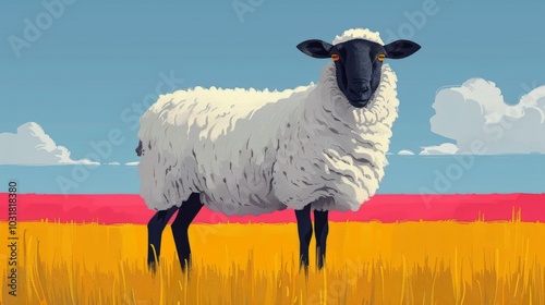Saintly Sheep: Divine in Pastel Hues