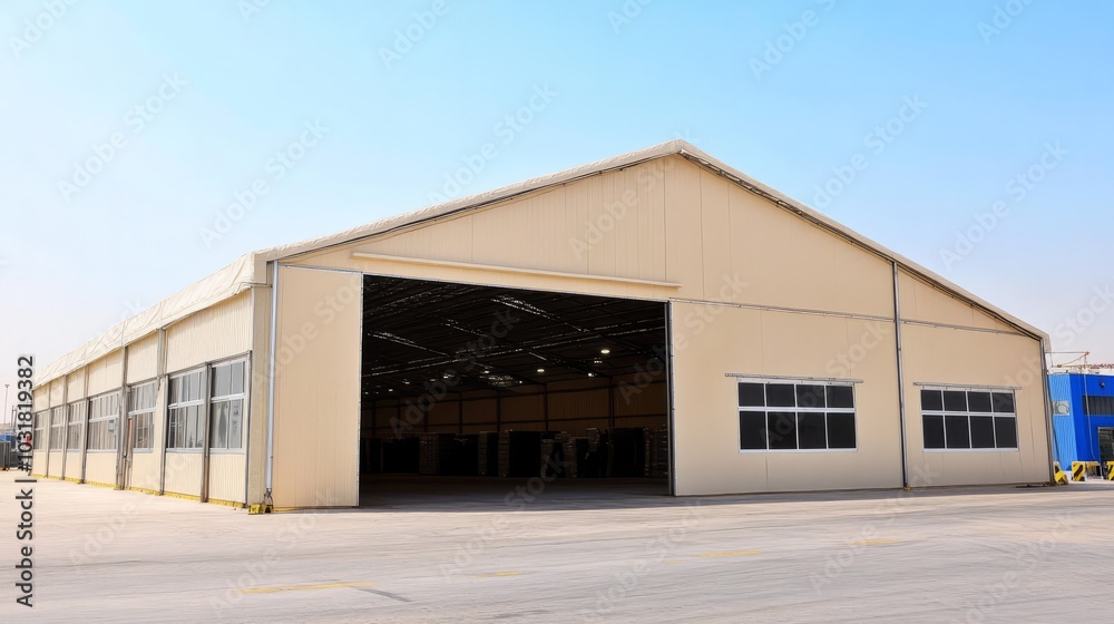 Modern Beige Warehouse Exterior Modern Beige Warehouse Exterior