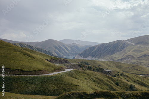 A beautiful lake in the mountains, on the border of Chechnya and Dagestan in Russia