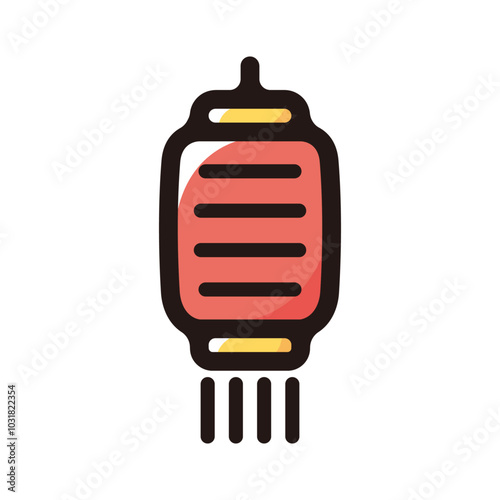 Chinese paper lantern outline icon for graphic design, apps and websites