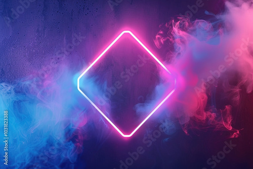 Wallpaper Mural Neon illuminated cloud formation. neon geometric shape Torontodigital.ca