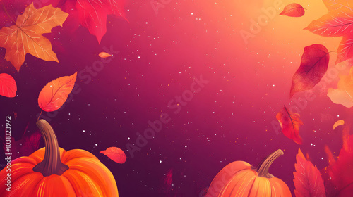 Thanksgiving Autumn Halloween Banner, vibrant seasonal design featuring warm colors and festive motifs for web use, ideal for holiday promotions photo