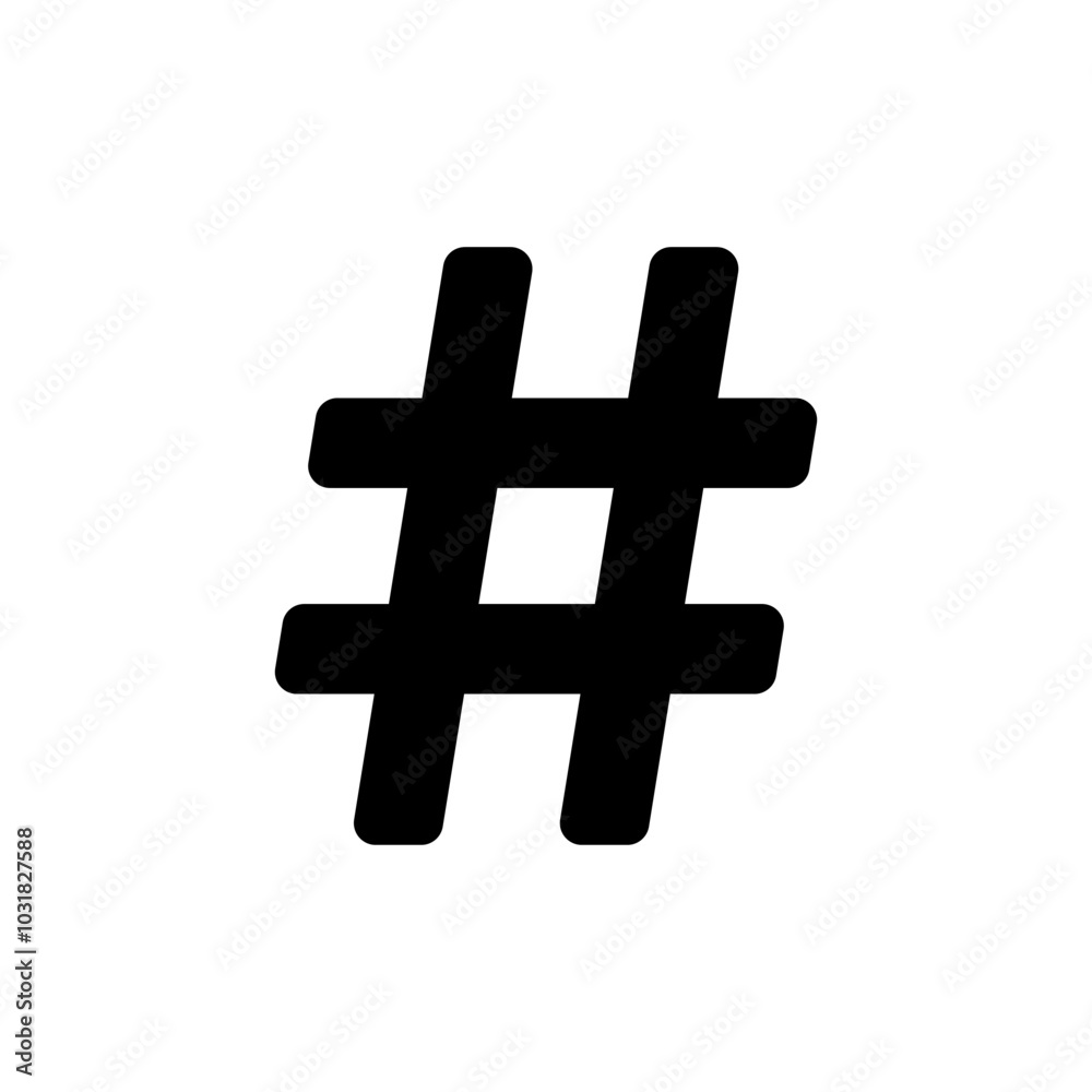 Obraz premium Hashtag icon in rounded corner. Social media element