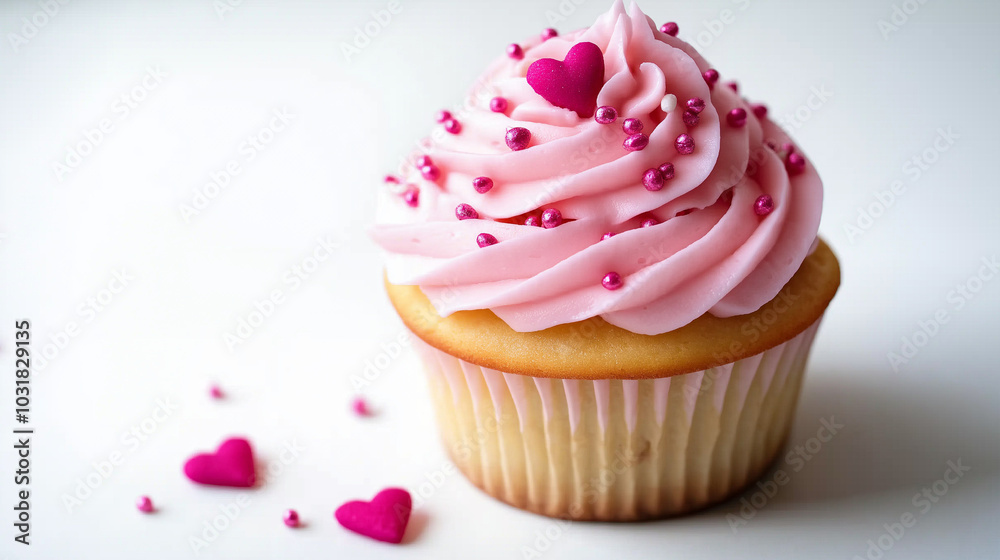 Vanilla Cupcake with Pink Frosting Perfect for Parties and Events Vanilla Cupcake with Pink Frosting Perfect for Parties and Events