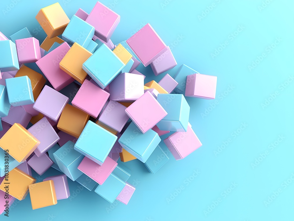 Vibrant 3D Abstract Design with Neon Shapes Vibrant 3D Abstract Design with Neon Shapes
