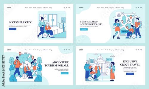 Disabled Travel. Flat Vector Illustration
