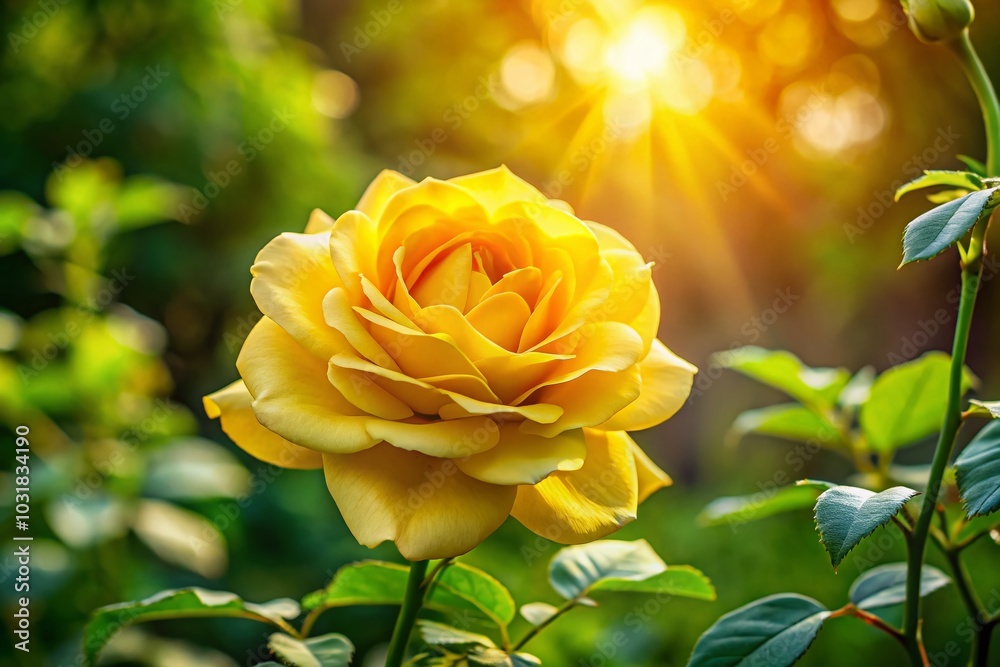 Yellow Rose in Botanical Garden - Capturing Nature's Beauty Yellow Rose in Botanical Garden - Capturing Nature's Beauty