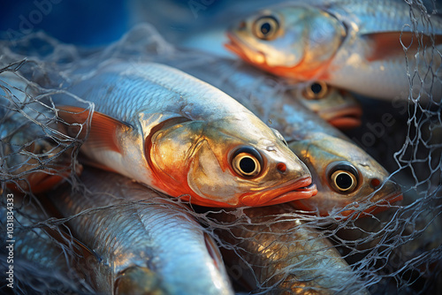 Created with generative ai photo of fresh fish ready for sale at the fishermans counter photo