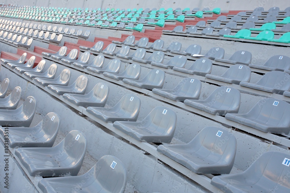 STADIUM - Football field with colored seats STADIUM - Football field with colored seats