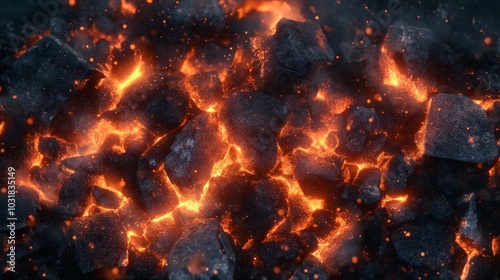 Fiery Volcanic Eruption with Glowing Lava and Sparks
