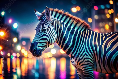 Zebra Stripes Double Exposure Design - Unique Background Illustration for Creative Projects