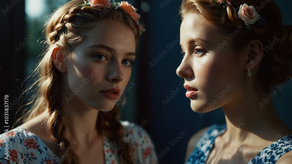 Obraz premium Vintage portrait of a beautiful girl