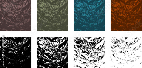 Vektor Set Hintergrund - Papier und Folie Muster geknittert