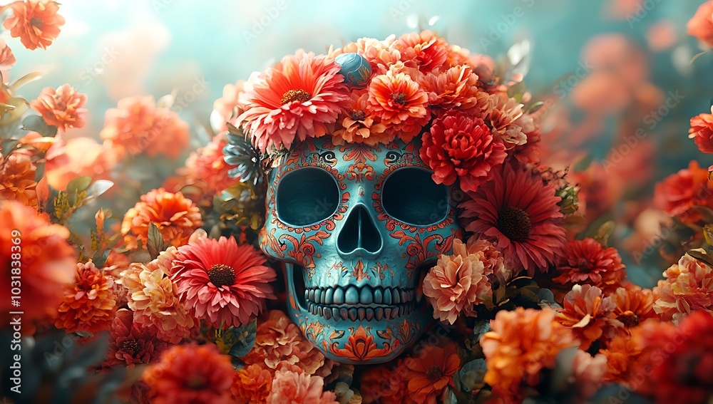 Skull with Flowers in It


