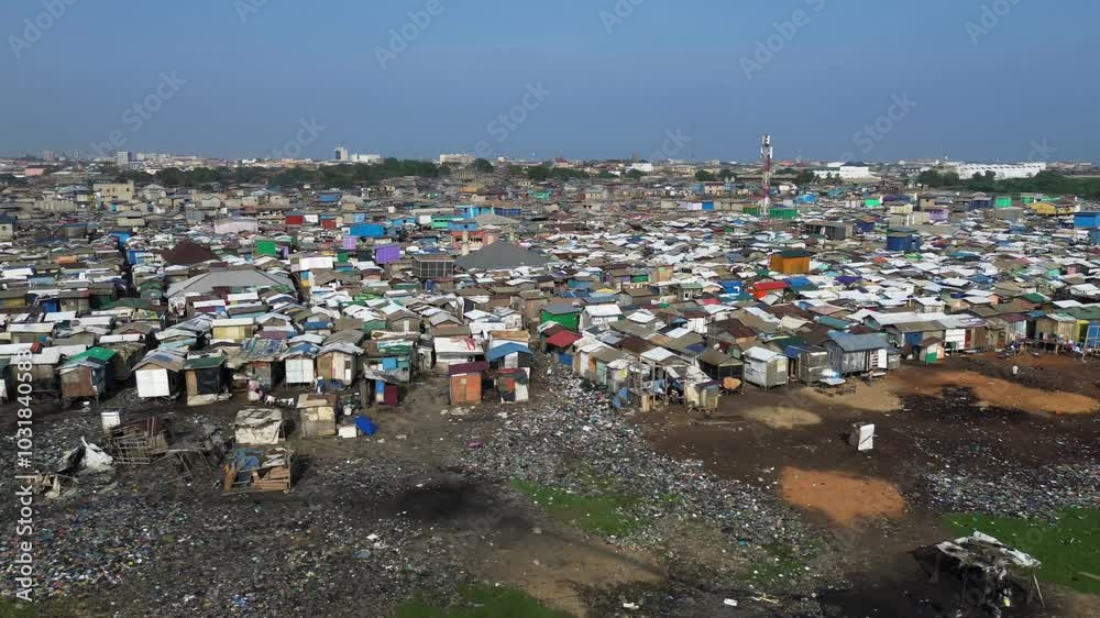 Ghana, Accra,   AGBOGBLOSHIE the largest landfill illegal dump in Africa for electronic and plastic waste from the Western world. High environmental toxic pollution area , climate change warming 