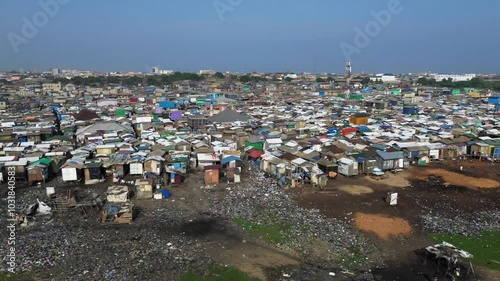 Ghana, Accra,   AGBOGBLOSHIE the largest landfill illegal dump in Africa for electronic and plastic waste from the Western world. High environmental toxic pollution area , climate change warming 
