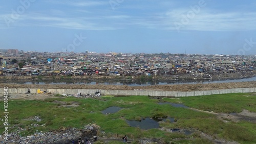 Ghana, Accra,   AGBOGBLOSHIE the largest landfill illegal dump in Africa for electronic and plastic waste from the Western world. High environmental toxic pollution area , climate change warming 
