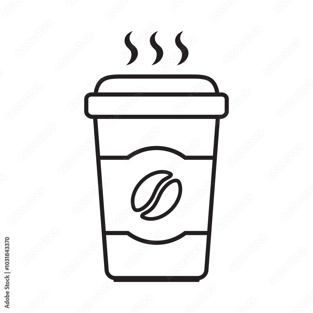 Paper coffee cup icon. Hot coffee cup icon. Paper coffee cup icon. Hot coffee cup icon.
