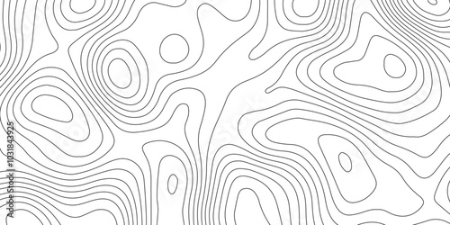 Abstract design with seamless pattern with lines topographic map. geographic mountain relief. the white on black contours topography stylized height of the lines. geographic contour map paper texture.